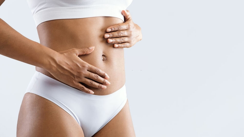 Female beautiful body over Coolsculpting
