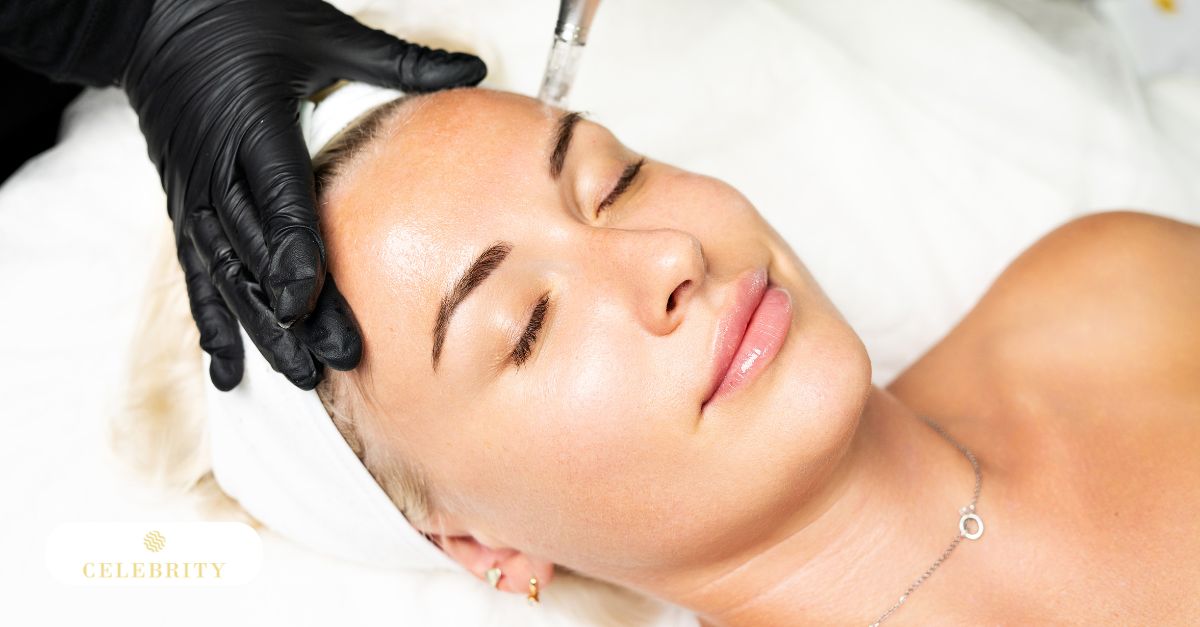 A woman undergoing a facial treatment, focusing on laser skin resurfacing or microdermabrasion