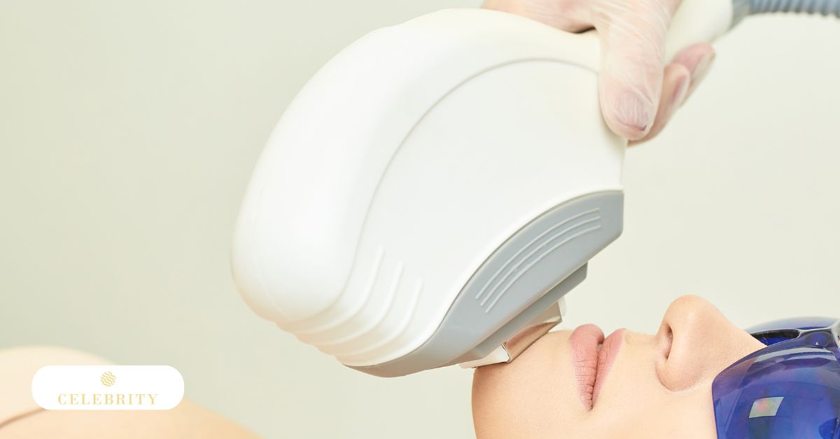 Close-up of a light-based facial device used to explain the difference between IPL and LED light therapy.