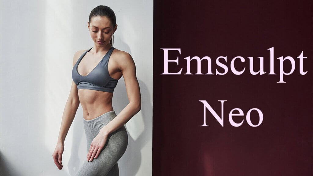 Woman with beautiful body shape after emsculpt neo treatment