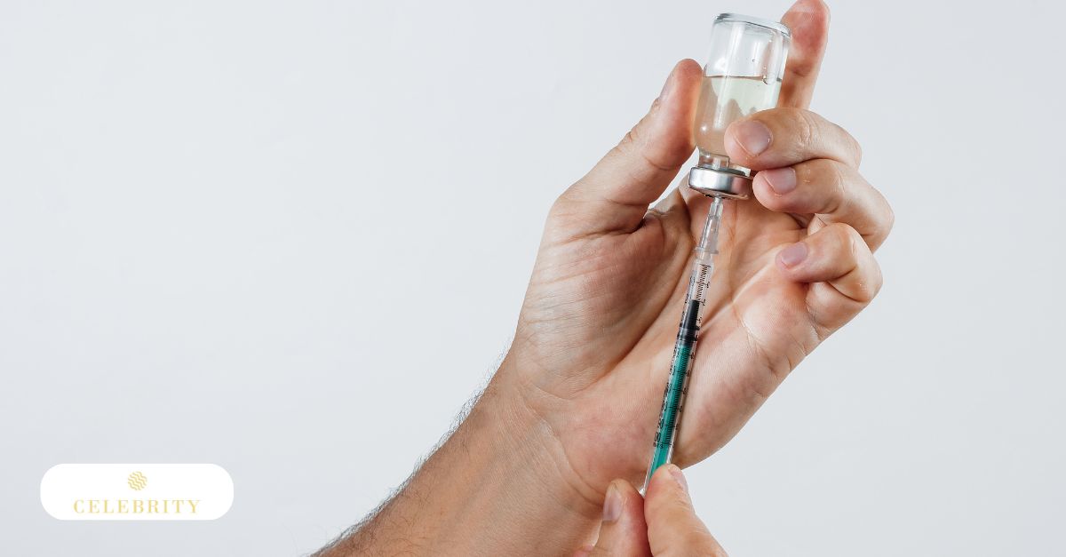 Close-up of a syringe drawing liquid from a vial, illustrating how Botox works before injection.