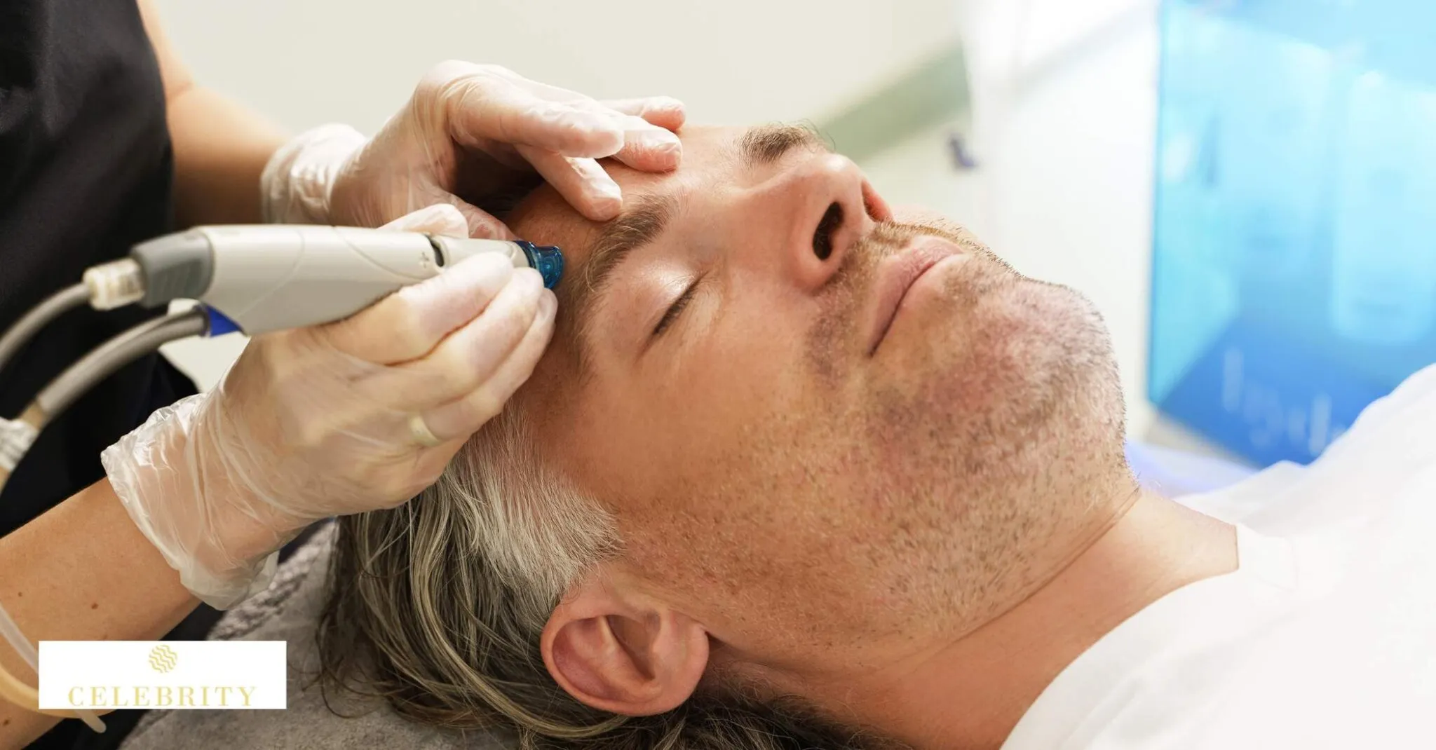 Man receiving HydraFacial treatment highlighting gentle exfoliation, hydration, and noninvasive skincare benefits compared to alternatives