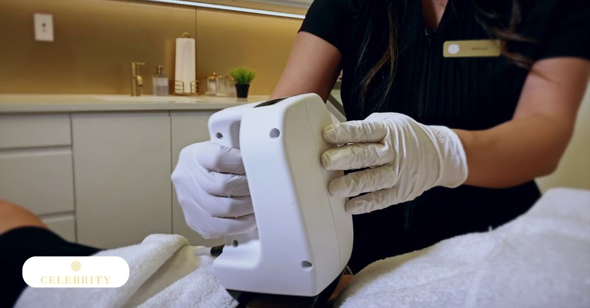 Non-surgical BodyFX body contouring procedure in progress at a medical spa.