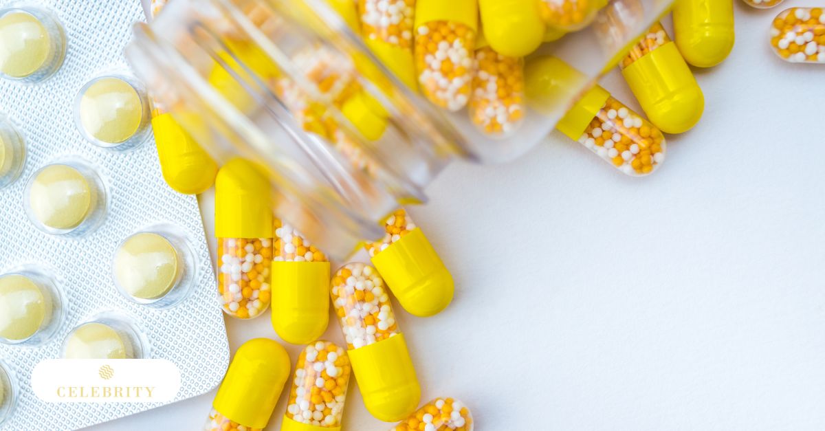 Biotin capsule close-up on textured surface, representing biotin supplement for healthy hair growth