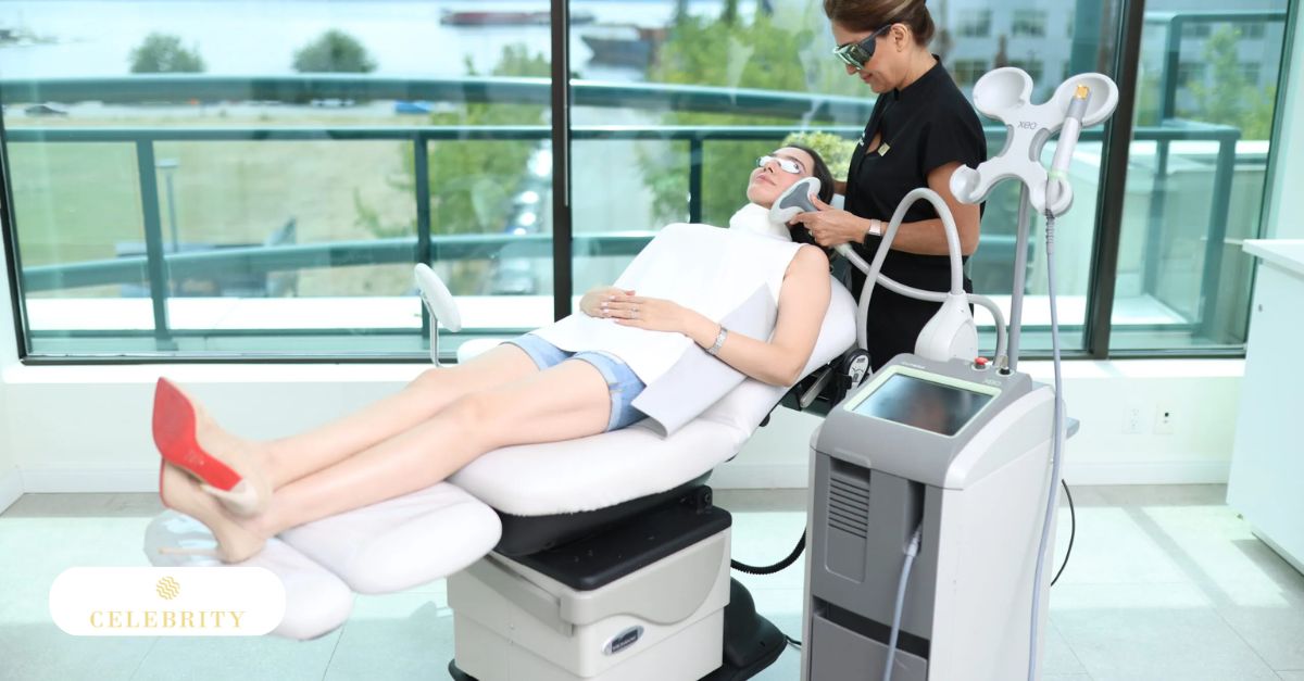 A client undergoing IPL treatment at Celebrity Laser & Skin Care