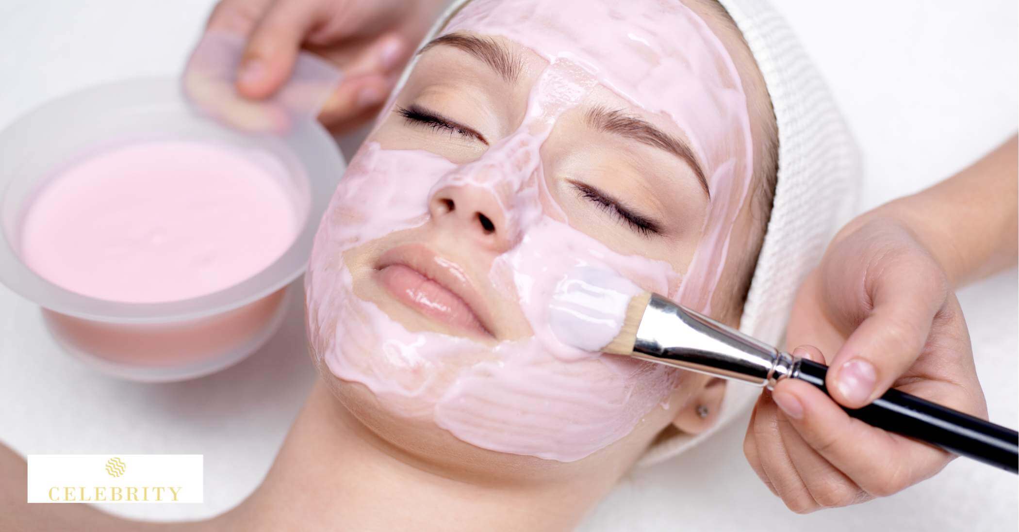 A woman undergoing a facial treatment