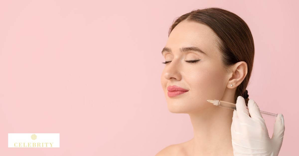 A woman undergoing chin and jawline contouring with fillers