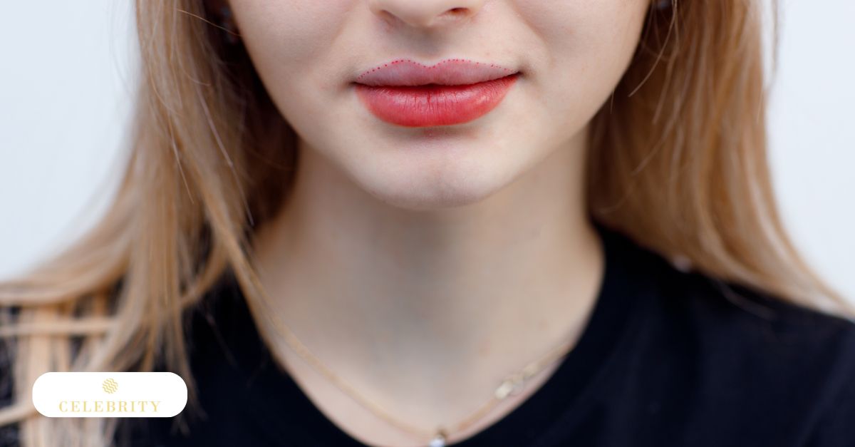 Comparison of lip microblading results, illustrating the significant changes in lip contour