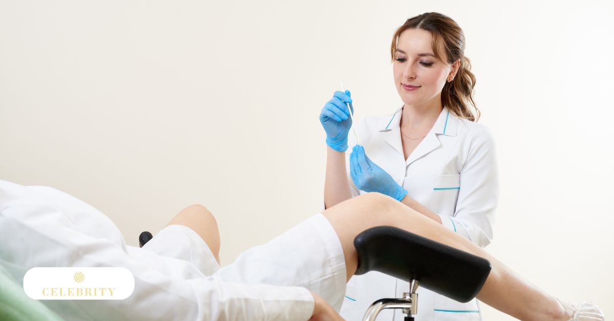 A person in blue gloves operates a Votiva machine for vaginal rejuvenation treatment