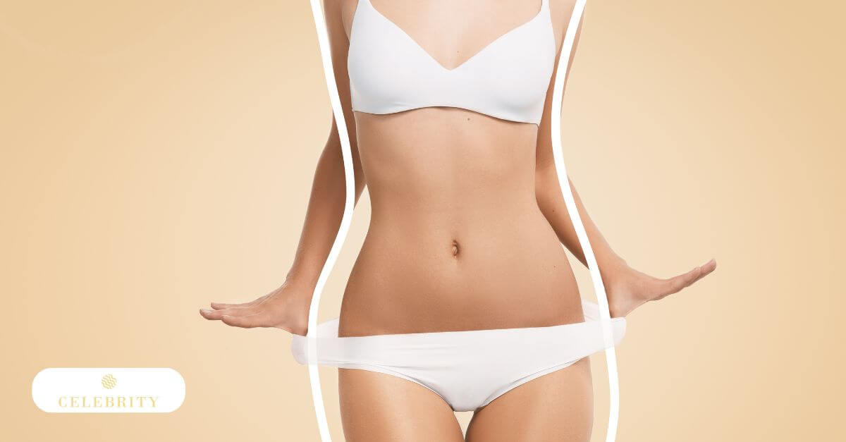A woman in a bikini shows results of non-invasive body contouring and cellulite treatment options