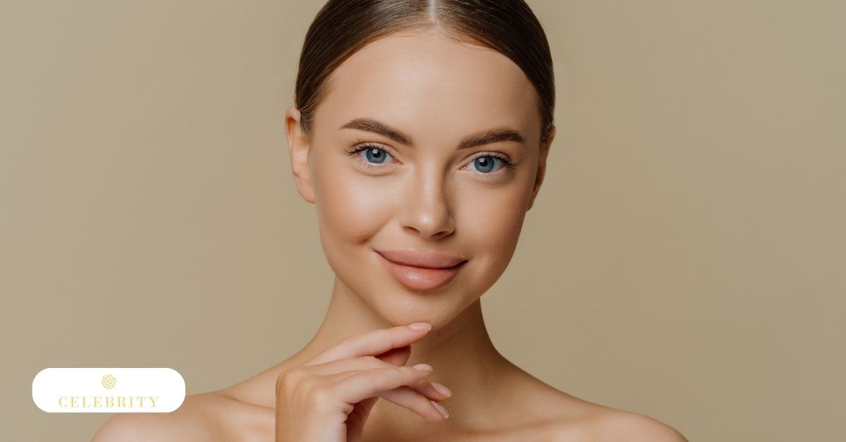 Confident woman smiling and showing off her chin contour after treatment
