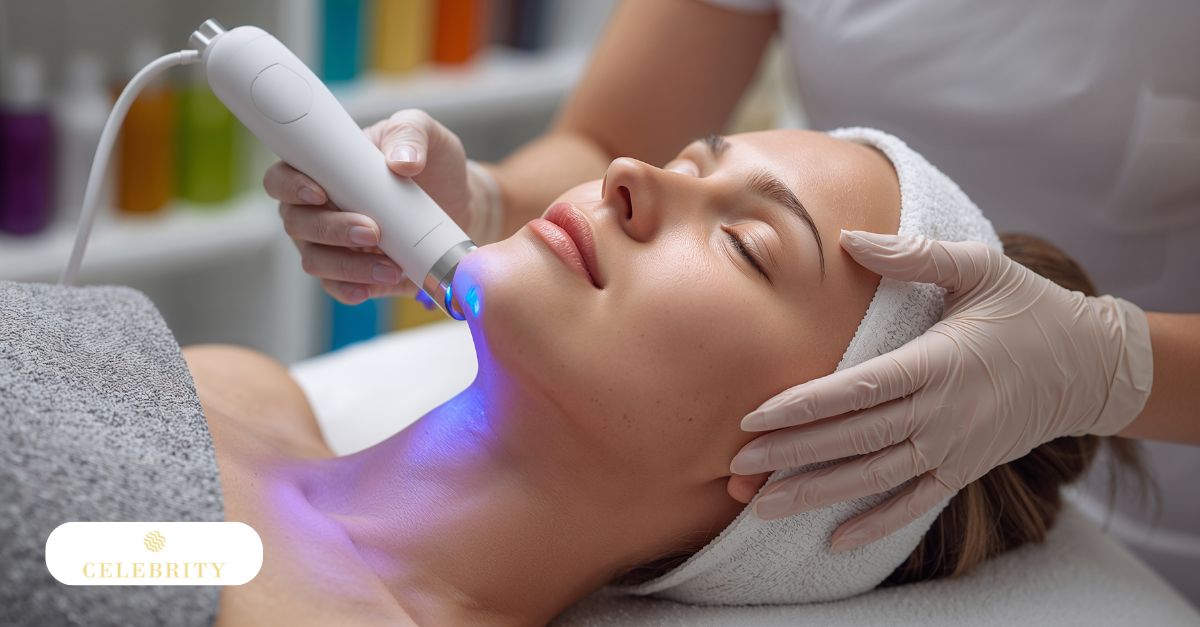Skincare professional performing a personalized facial treatment while assessing skin needs to help determine the most suitable facial for skin type and concerns