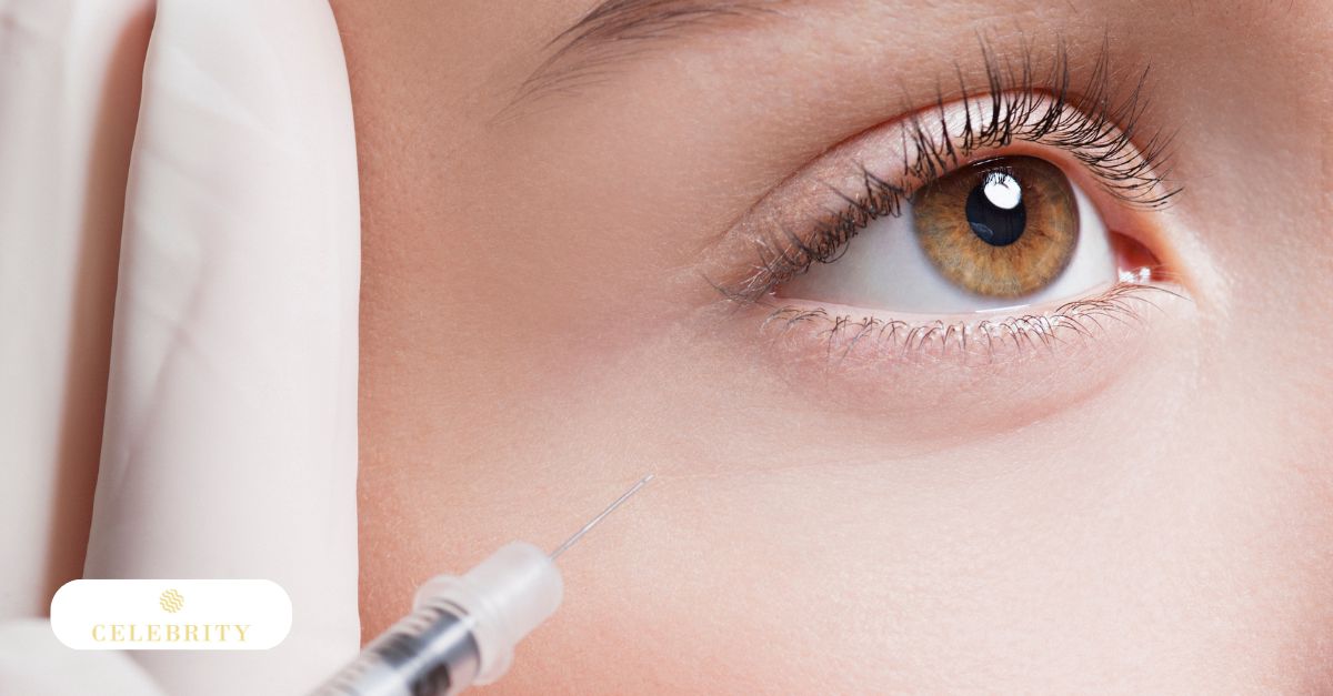 Close-up of PRP under-eye treatment procedure related to treatment longevity and maintenance