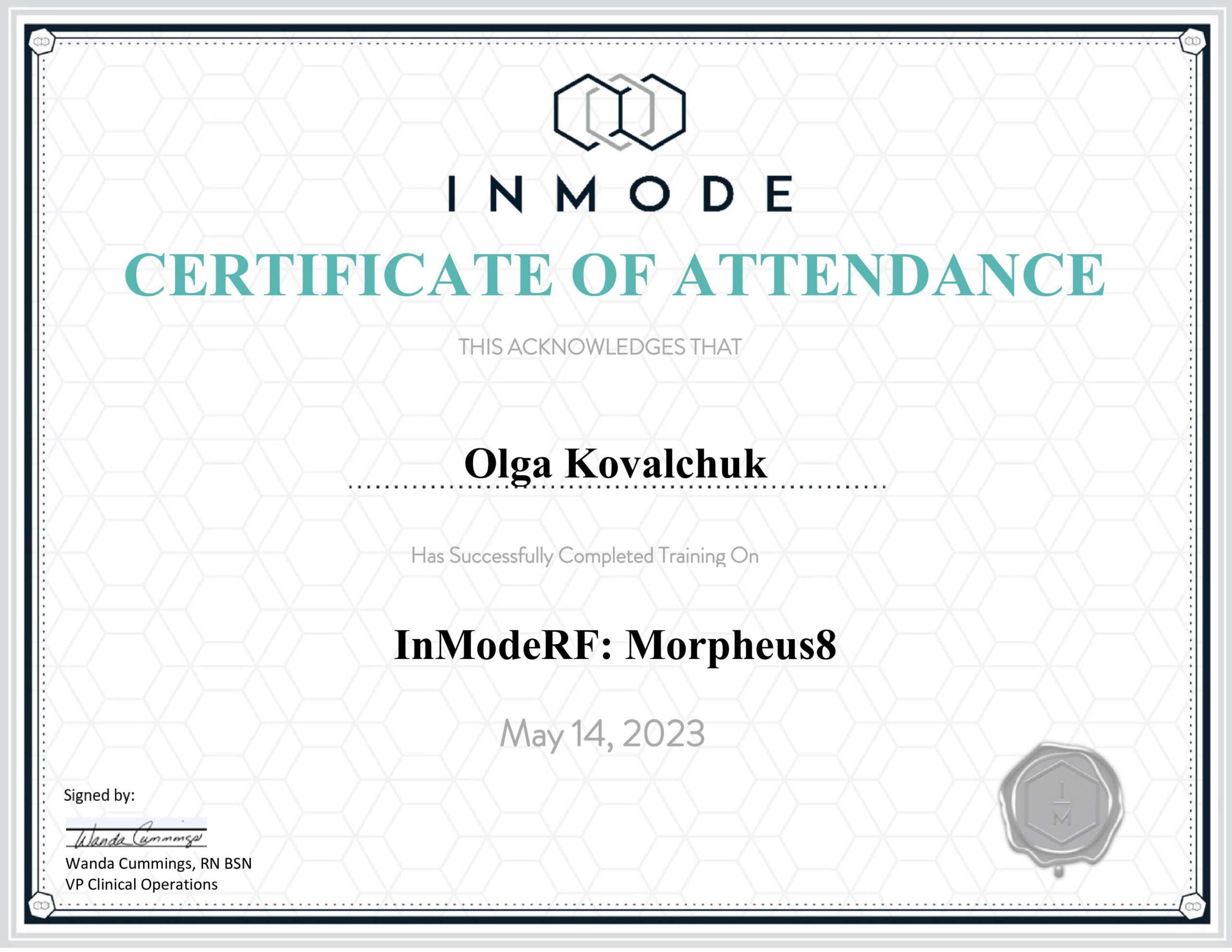 InMode Morpheus8 Training Certification