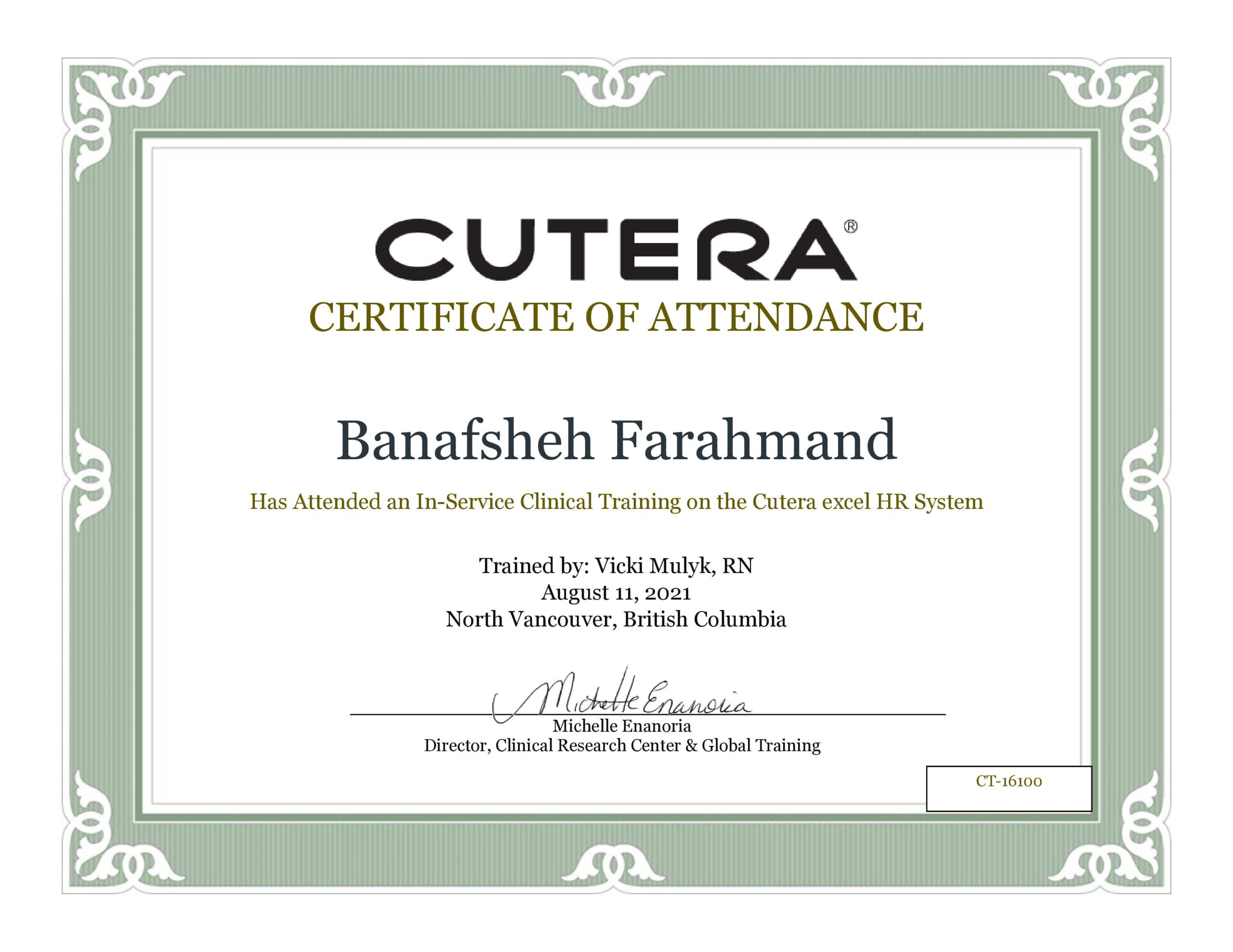 Cutera Laser Training Certification