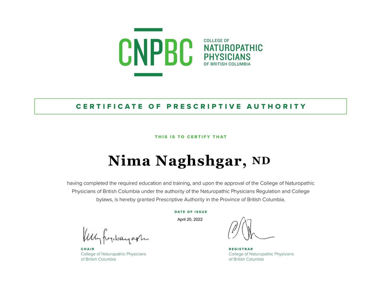 Prescription Authority